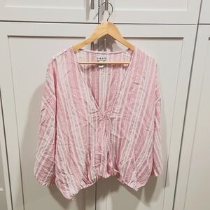 Pink and White Striped Loose fit Blouse